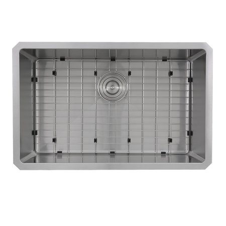 NANTUCKET SINKS Pro Series Rectangle Single Bowl Undermount Small Radius Corners Stainless Steel Kitchen Sink, 16 ga SR3018